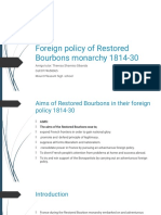 Foreign Policy of Restored Bourbons Monarchy 1814-30