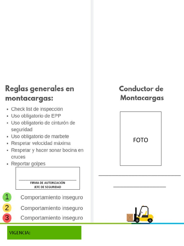 Tarjeton Montacargas | PDF