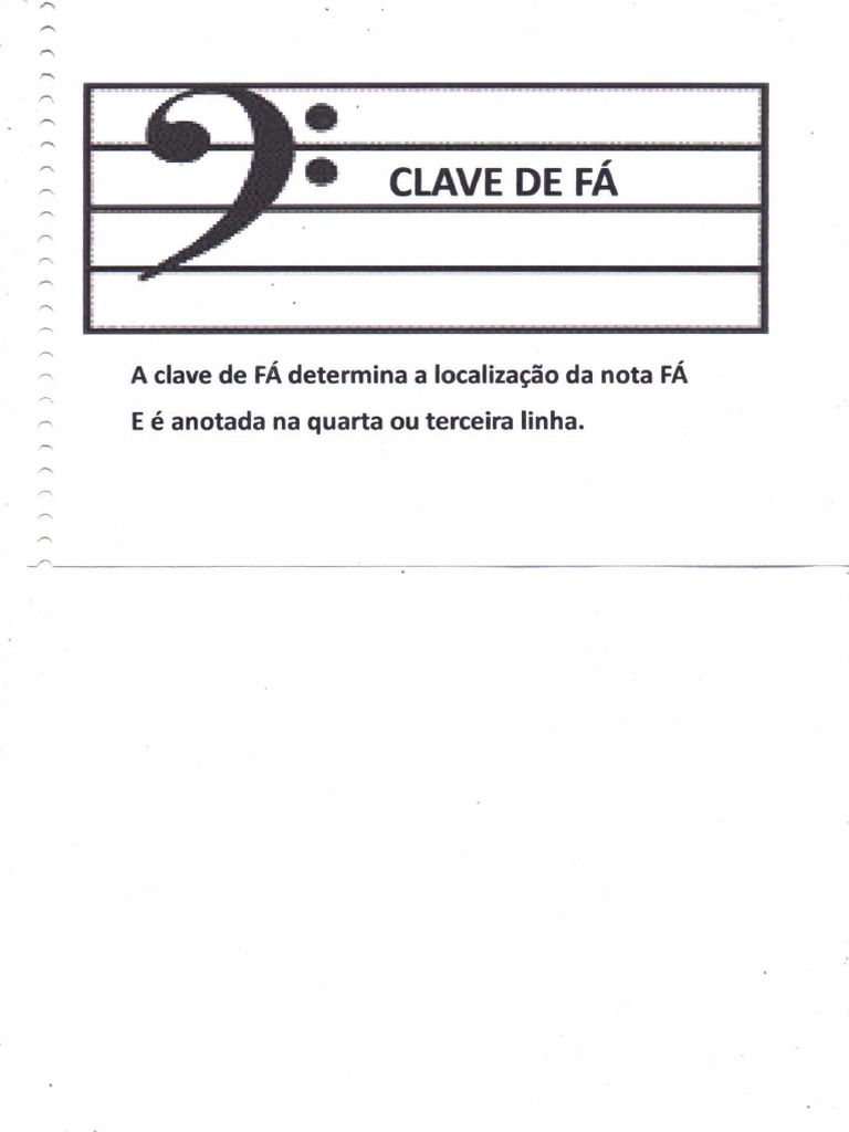 Clave de Fá: Localização da Nota Fá | PDF