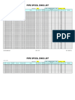 Pipe Spool DWG List: Total Q'Ty 42