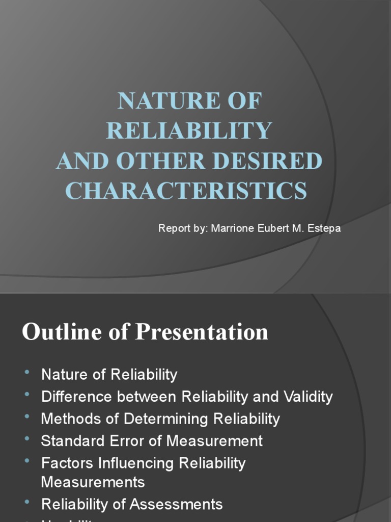 Understanding Reliability in Research | PDF | Validity (Statistics ...