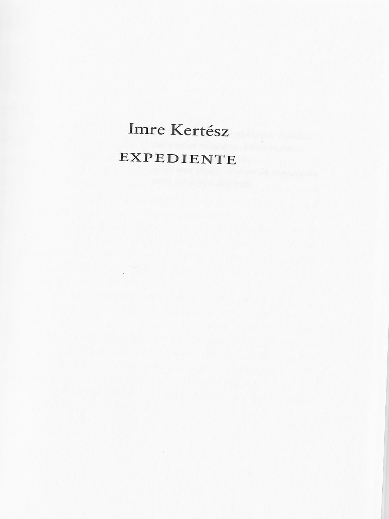 Imre Kertész Expediente Pdf