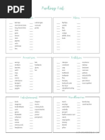 Packing List Printables