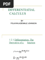 Differentiatial Calculus: BY Folayan, Adewale Johnson