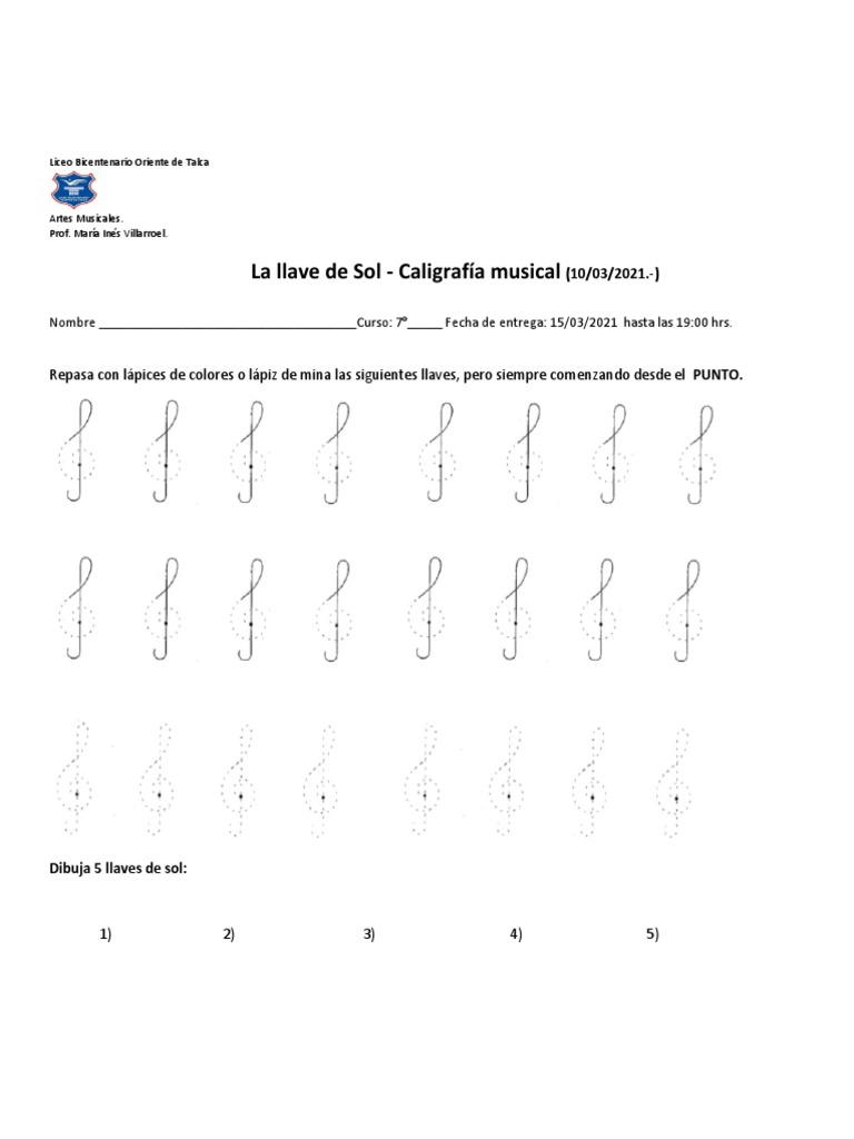 Llave de Sol, Caligrafía | PDF, image size:768x1024