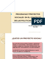 Programas Yproyectos Sociales en El Contexto de Las Politicas Publicas