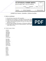 Atividade 5 Do 2º Semestre Matemática T 40 - 42 Professora Ana Paula