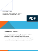 Lecture One Laboratory Safety Laboratory Technical Report Writing Introduction To Applied Mechanics