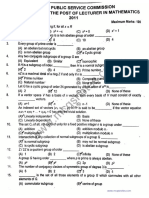Lecturer Mathematics Past Papers PPSC PDF