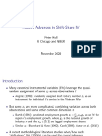 Recent Advances in Shift-Share IV: Peter Hull U Chicago and NBER