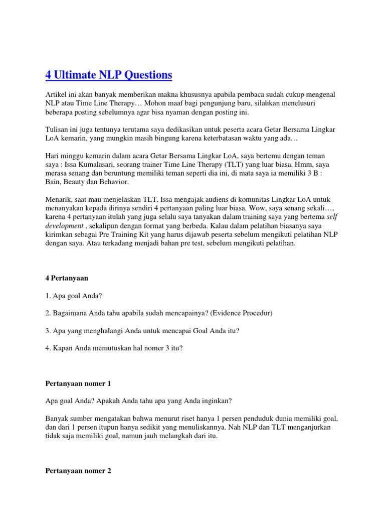 4 ultimate nlp questions pdf