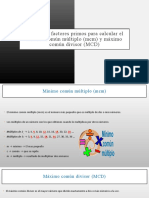 Método de Factores Primos para Calcular El MCM y MCD