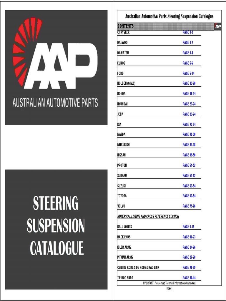 Suspension - Parts - Catalogue - PDF AAP | PDF | Steering | Motor Vehicle