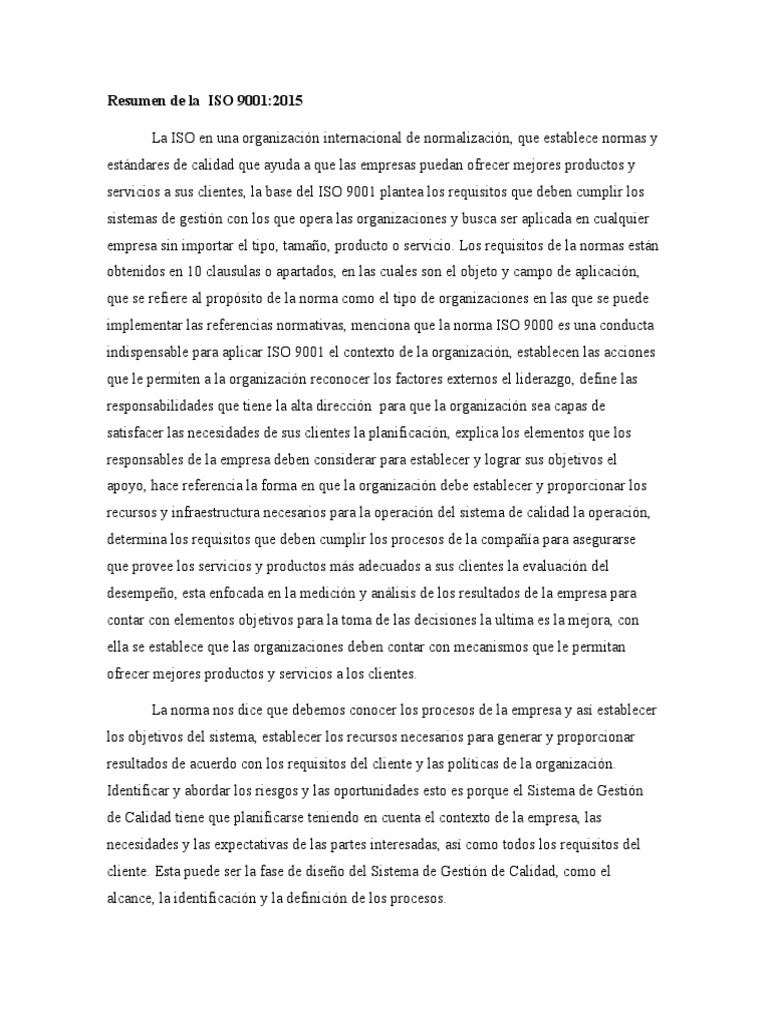 Guía sobre ISO 9001:2015 y su aplicación | PDF | Iso 9000 | Calidad ...
