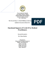 Emotional Impacts of Covid-19 To Medical Practitioners: Universidad de Manila