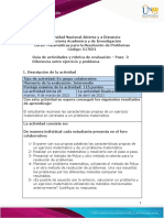 Guia de Actividades y Rúbrica de Evaluación - Paso 3 - Diferencia Entre Ejercicio y Problema