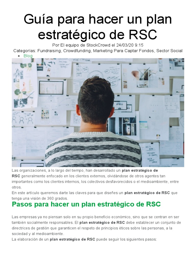 Guía para Hacer Un Plan Estratégico de RSC | PDF | Responsabilidad ...