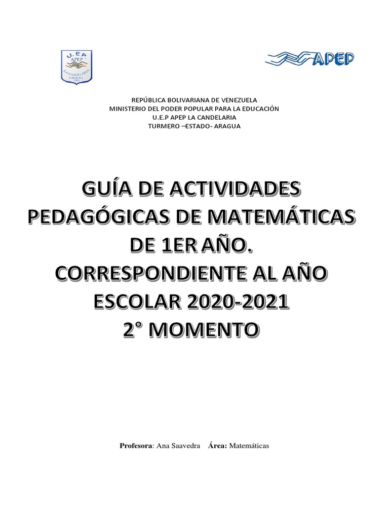 Guia Matematicas 2do Momento | PDF | Entero | Multiplicación