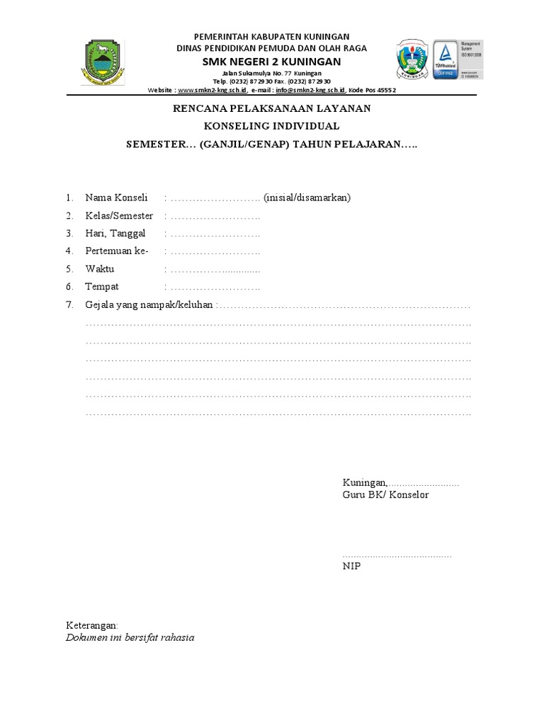 Format RPL Konseling Individual | PDF
