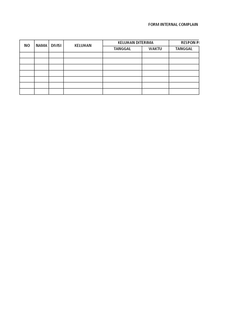 Contoh Laporan Internal Complain | PDF