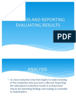 Analysis and Reporting Evaluating Results