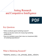 Marketing Research and Competitive Intelligence