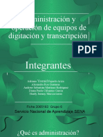 Administración y Operación de Equipos de Digitación y Transcripción