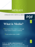 MDSA01: Introducing Critical Media Studies