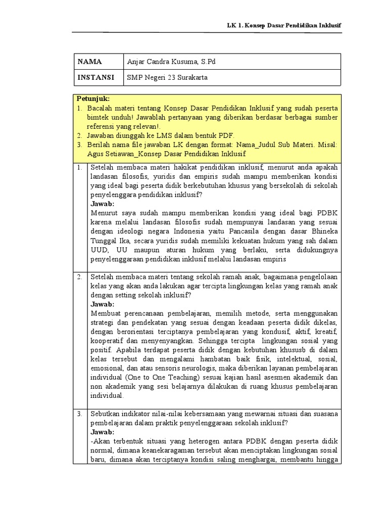 Konsep Dasar Pendidikan Inklusif | PDF | Kesehatan Holistik | Sains ...