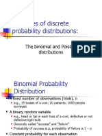 Examples of Discrete Probability Distributions:: The Binomial and Poisson Distributions