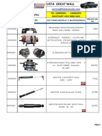 Lista de repuestos Great Wall con precios