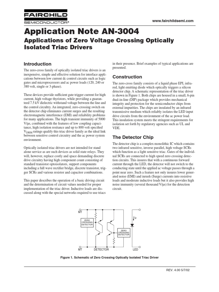 Optically Isolated Triac Driver Applications | PDF