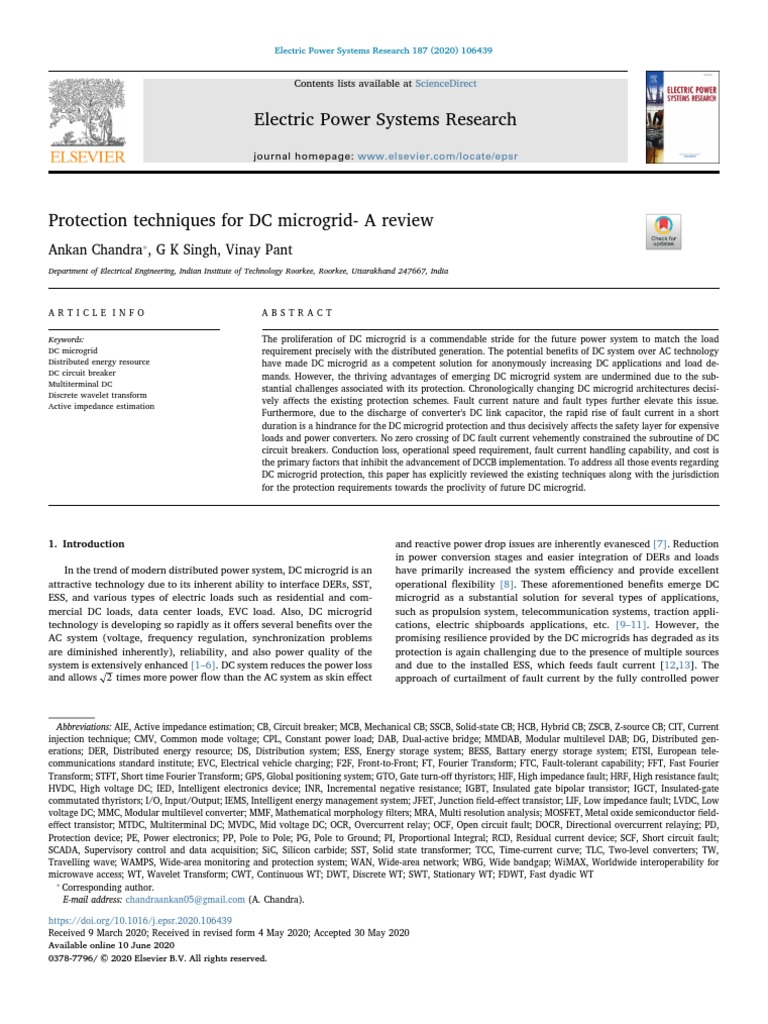 Protection Techniques For DC Microgrid - A Review | PDF | Distributed ...