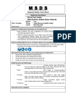 Material Safety Data Sheet: Diesel Fuel (Solar) Hidrokarbon (Bahan Bakar Minyak)