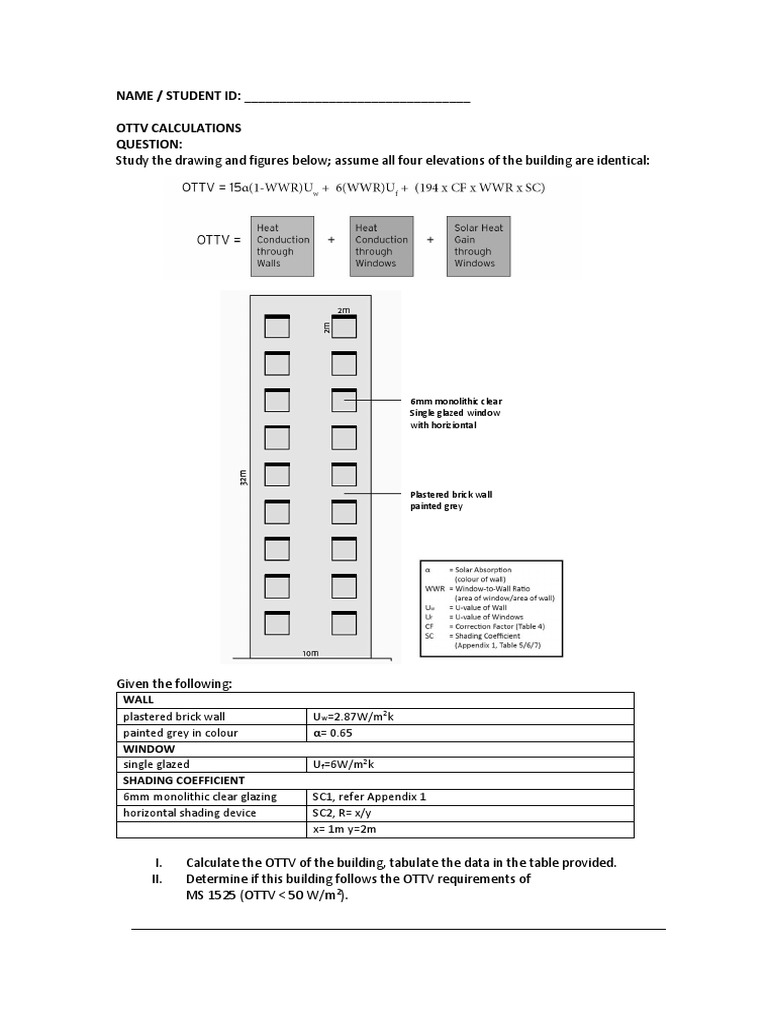 OTTV Calculation for Building Compliance | PDF