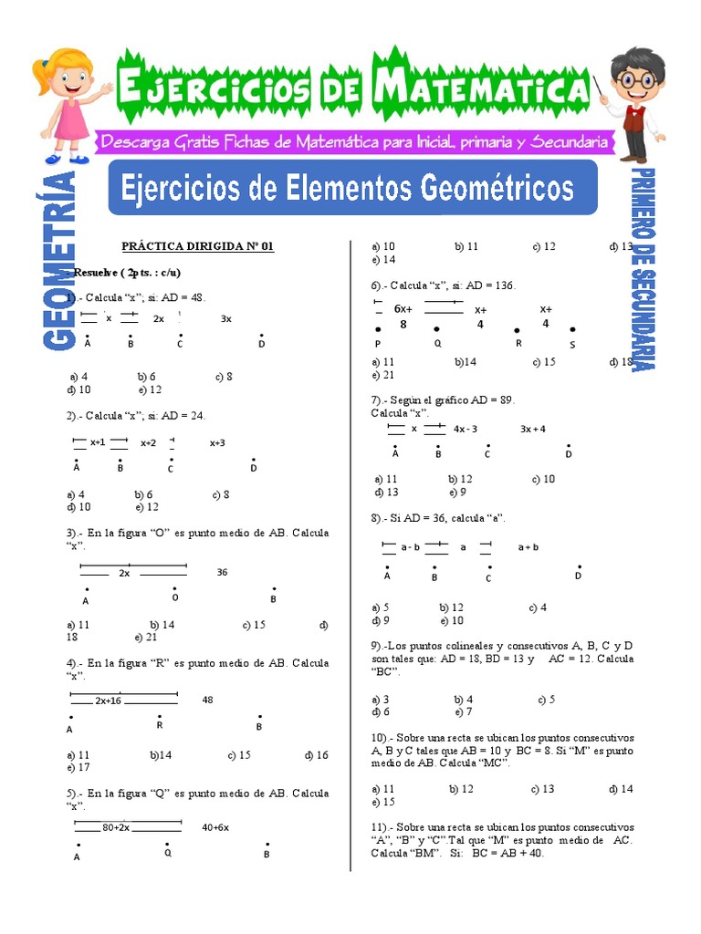 Ejercicios de Segmentos para Secundaria | PDF | Geometría | Espacio