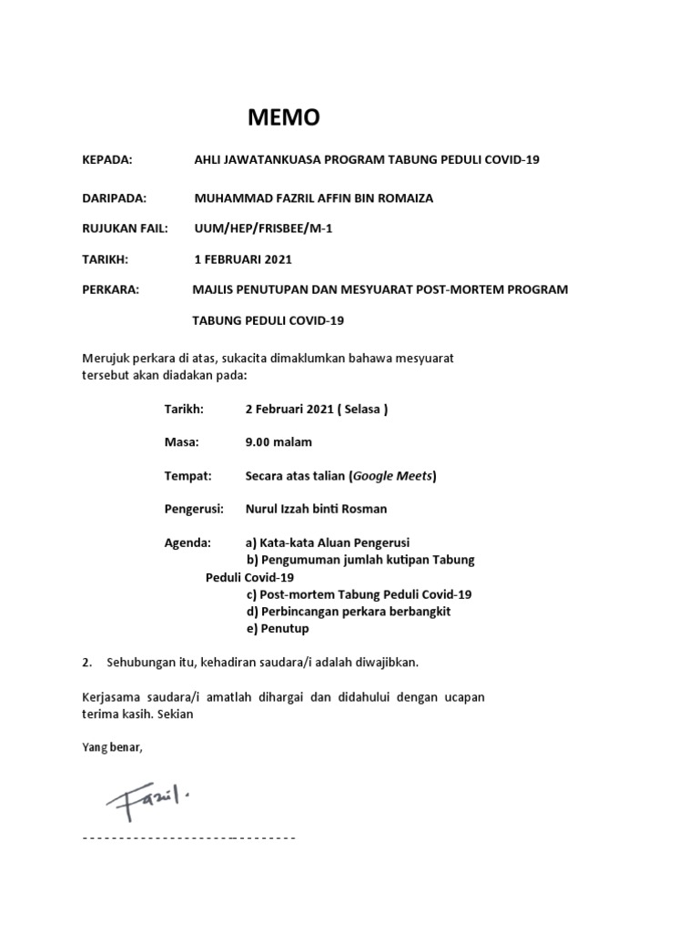 Memo Post Mortem PDF