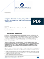 European Medicine Agency (EMA) - Politiche di gestione del conflitto di interessi