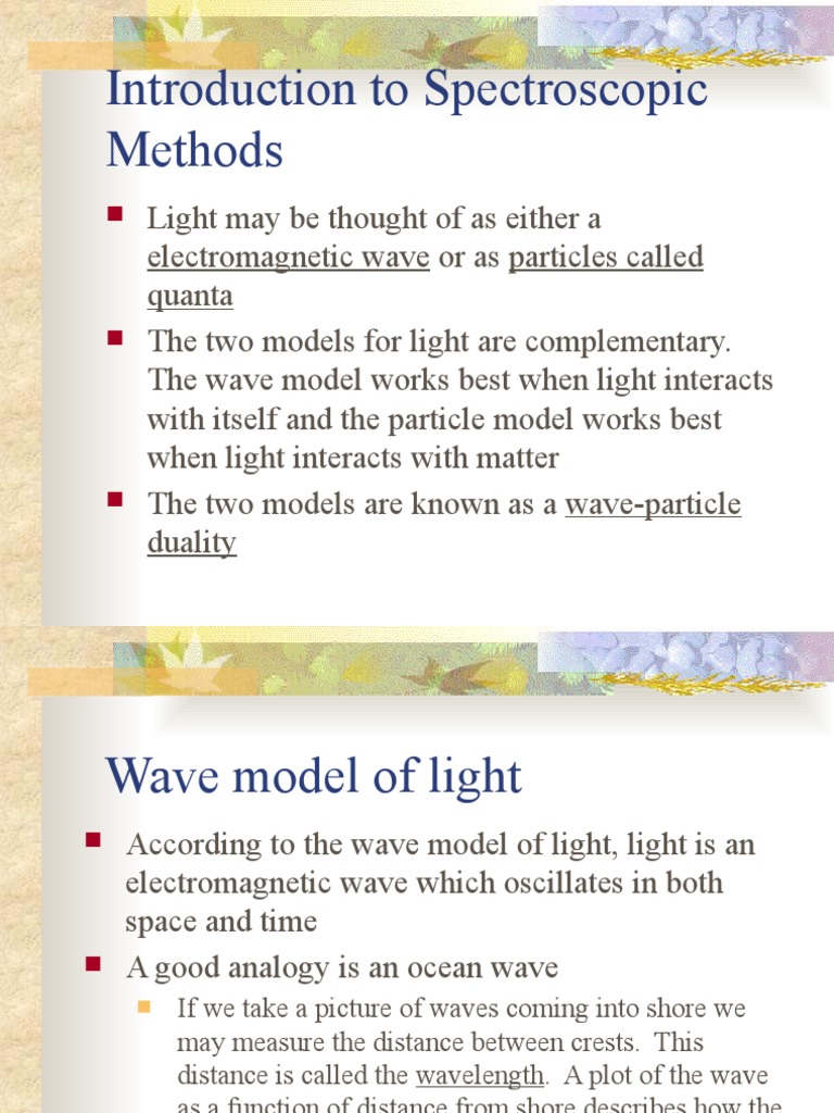 Introduction to Spectroscopic Methods | PDF | Electromagnetic Radiation ...