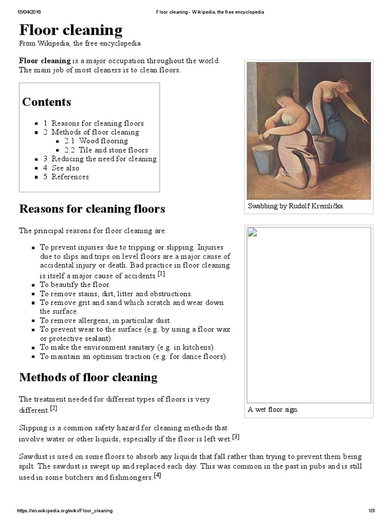 Floor Cleaning - Wikipedia, The Free Encyclopedia | PDF | Floors ...
