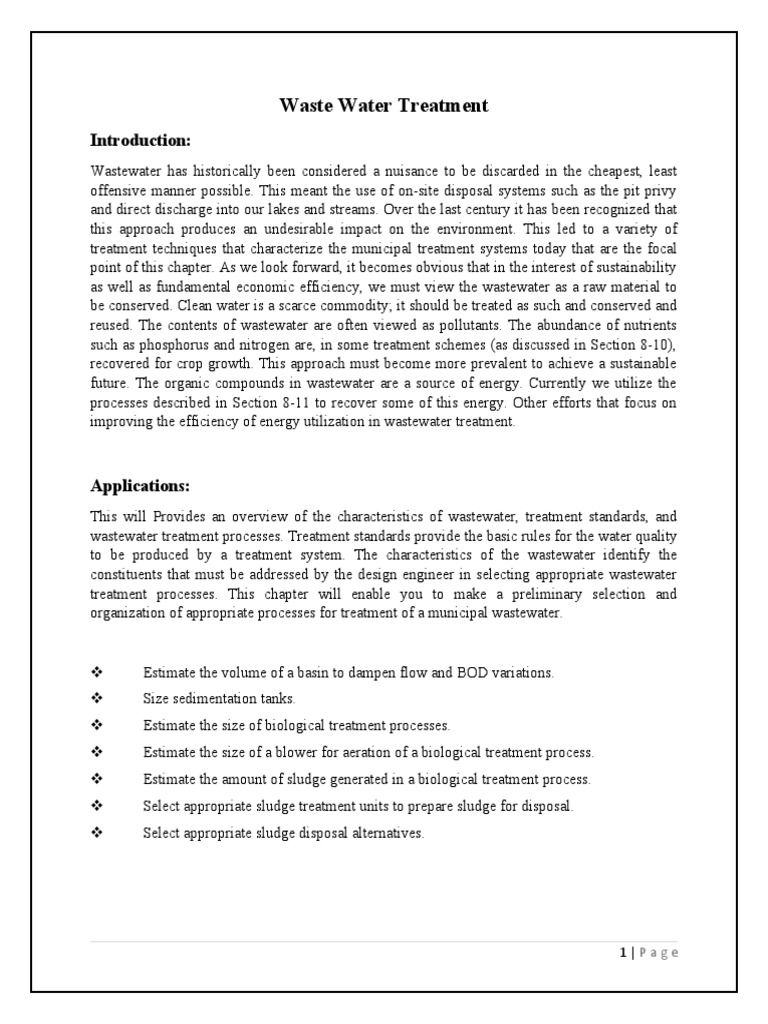 Wastewater Treatment Overview | PDF | Sewage Treatment | Anaerobic ...