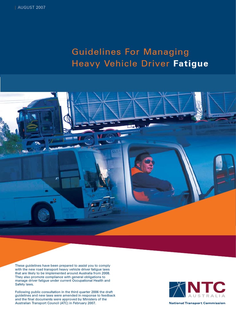 Guidelines For Managing Heavy Vehicle Driver Fatigue PDF Sleep