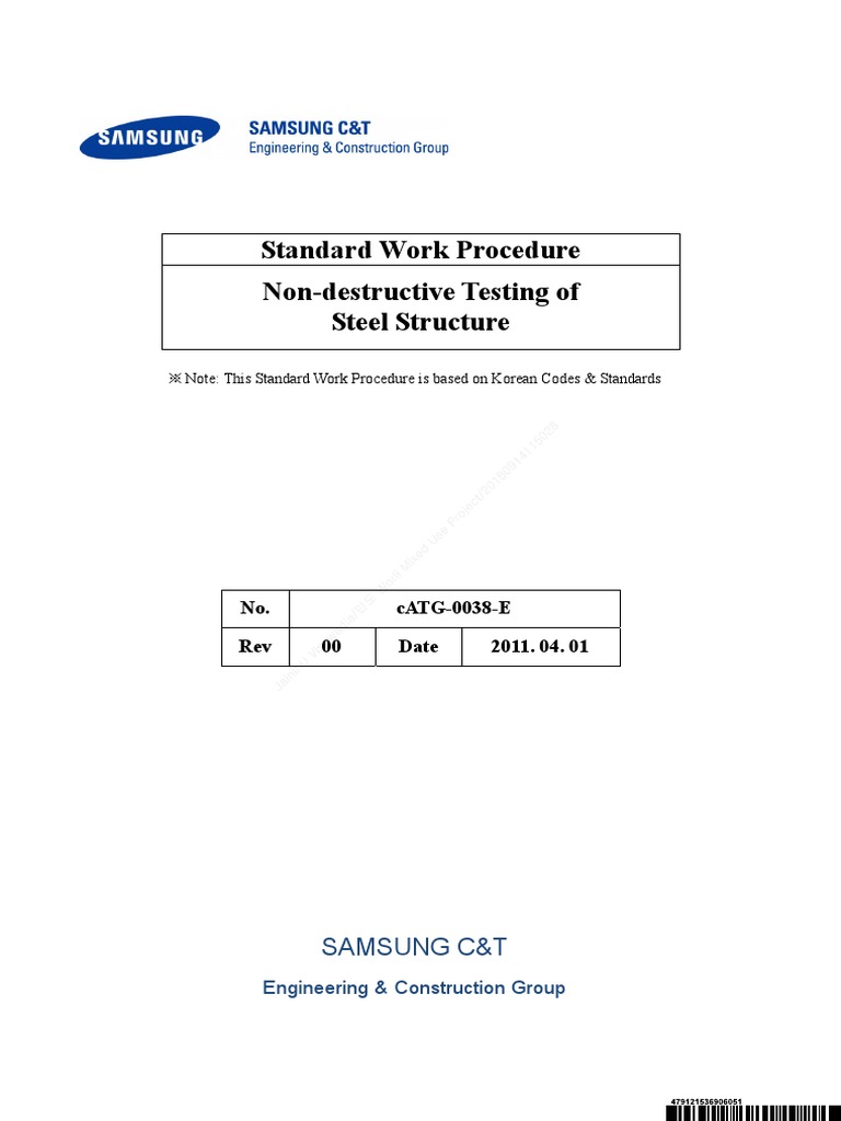 General - Non-Destructive Testing of Steel Structure - Rev | PDF ...