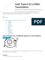 169 Killer 5-Minute Speech Topics