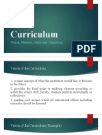 Curriculum: Vision, Mission, Goals and Objectives