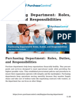 Purchasing Department Roles Duties and Responsibilities