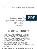 Lecture 2 Aaron Cohen Development of The Space Shuttle