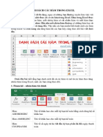 Danh Sách Các Hàm Trong Excel