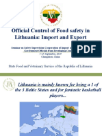 Official Control of Food Safety in Lithuania: Import and Export