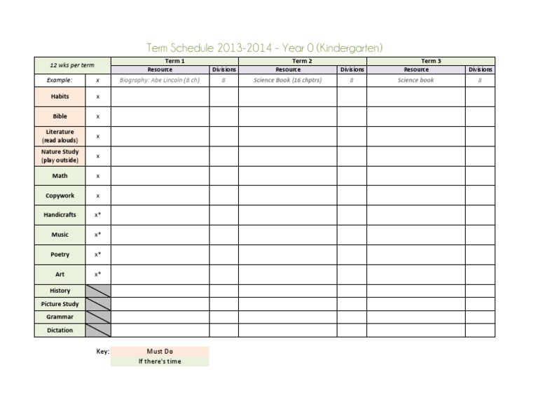 Term Schedule Year 0 | PDF